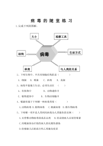 《病毒》随堂练习-人教版生物八年级上册
