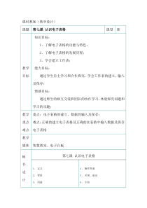 第7课《认识电子表格》教学设计8-八年级上册信息技术【川教版】