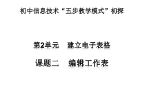 2.2《编辑工作表》PPT课件1-八年级上册信息技术【沪科版】