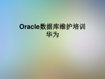 Oracle数据库维护培训华为课件