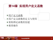 数据库 第14章  实现用户定义函数课件