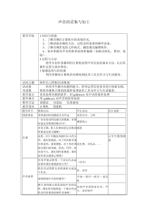 《声音的采集与加工》教学设计2-八年级上册信息技术【西师大版】