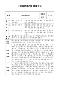 《京歌《唱脸谱》教学设计5-八年级上册音乐【花城粤教版】