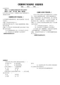 《第1节 种子萌发形成幼苗 观察种子的结构》实验报告-北师大版生物七年级上册