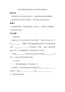 《第1节 神经系统与神经调节》教学设计2-北师大版生物七年级下册